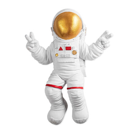 Astronaut Megapap polyester wall art in  white - gold color 35x10x47cm.GP052-0103