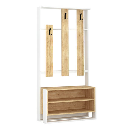 Chester Megapap melamine entrance furniture in oak - white color 90x36x180cm.