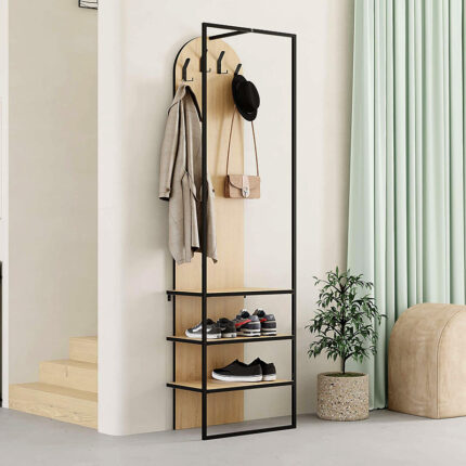 Archy Megapap entrance furniture made of melamine - metal sapphire oak color 53x31.7x180cm.