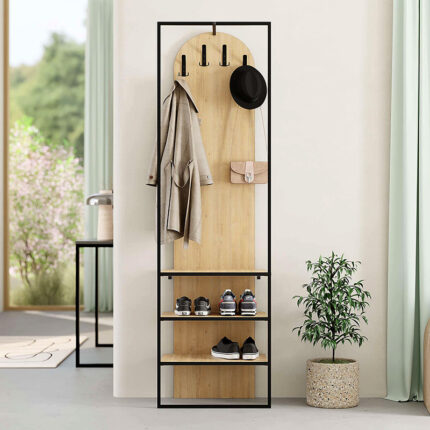 Archy Megapap entrance furniture made of melamine - metal sapphire oak color 53x31.7x180cm.