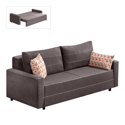Ece Megapap fabric sofa three - seater in brown color 215x90x88cm.