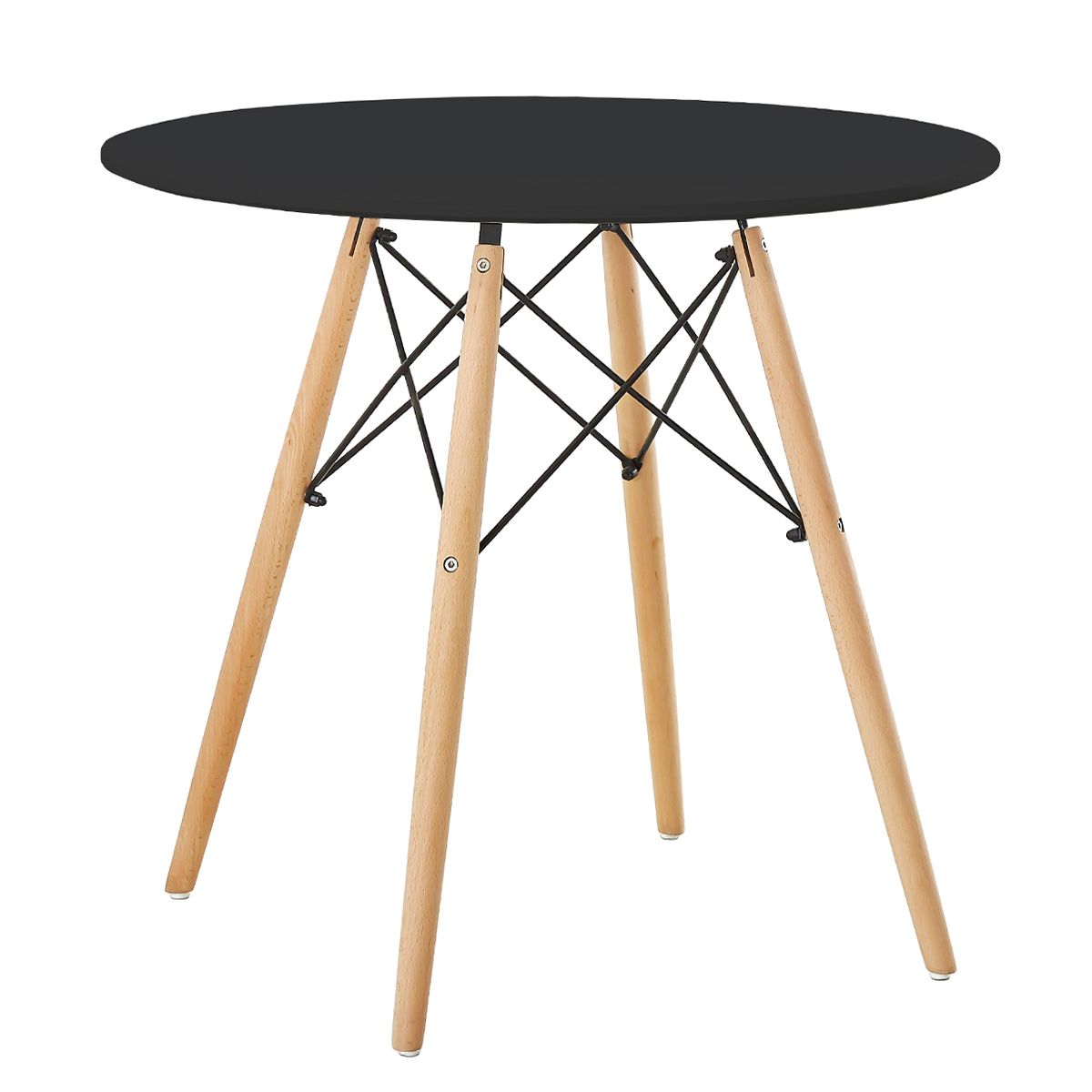 RAPTOR Table Black MDF / Wood Φ80x74cm cyprus