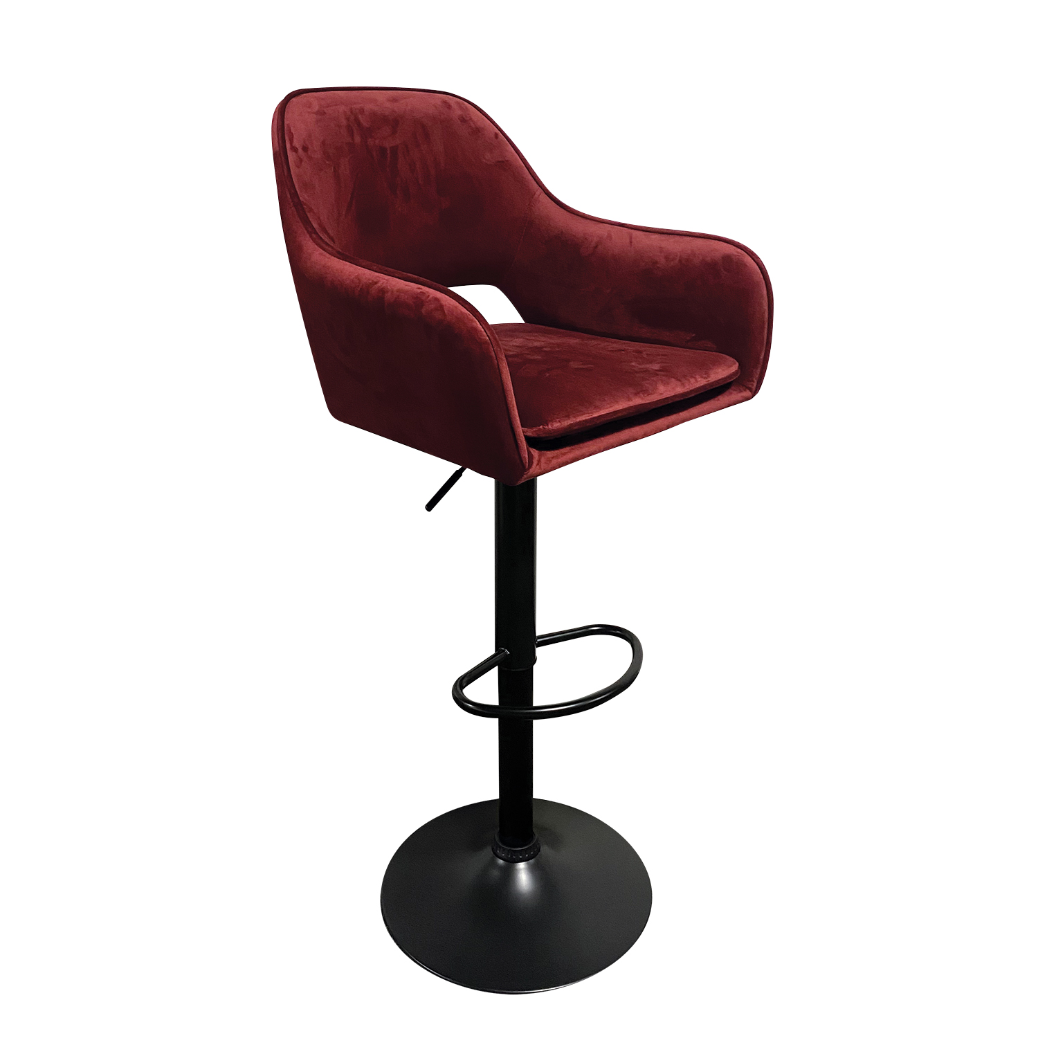 Burgundy Swivel Bar Stools SHAND Bar Stool With Back Adjustable