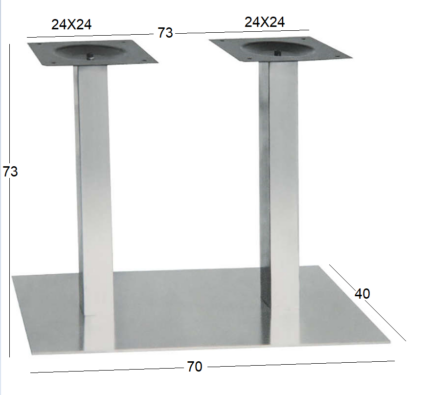 SONORA 70Χ40Χ73εκ.(Π)ΜΑΚΡ/ΝΗ ΒΑΣΗ INOX