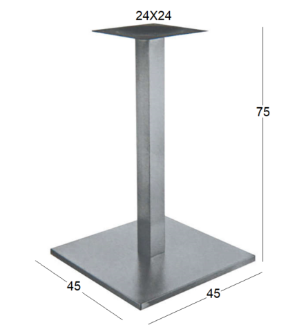 SONORA PROMO 45Χ45Χ75εκ.(Π/Ρ)ΒΑΣΗ INOX ΜΕ ΡΕΓ/ΡΟΥΣ