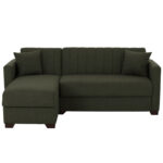 HM3244.05, corner sofa-bed, dark olive, reversible, 200x133x77cm