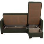 HM3244.05, corner sofa-bed, dark olive, reversible, 200x133x77cm