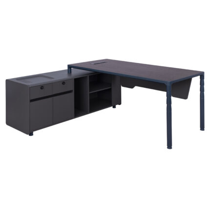 Professional Office left corner HM2109L in Grey and walnut color 183x160x76cm