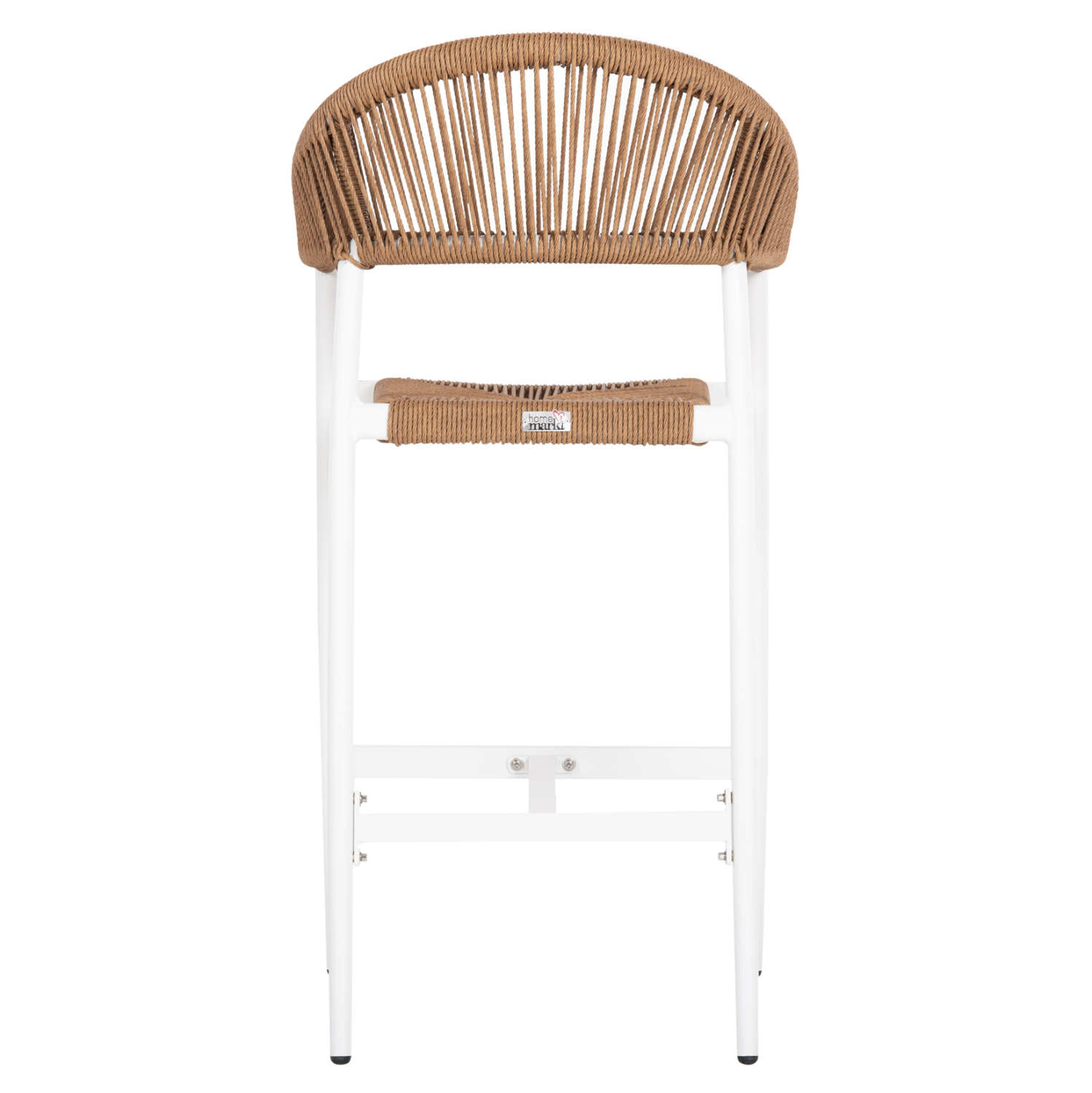 ALUMINUM BAR STOOL GREGG WHITE-SAND BEIGE SYNTHETIC