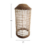CEILING PENDANT OBLONG CYLINDRICAL CAP ABACA FIBERS IN NATURAL Φ21x43-120Hcm.HM7768