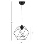CEILING PENDANT LIGHT HM7643.01 BLACK METAL Φ24x56Hcm.