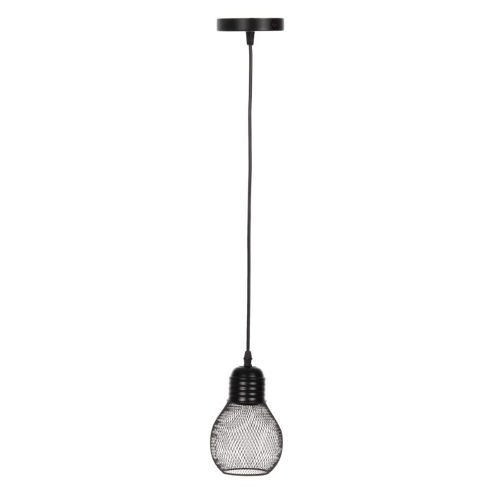 CEILING PENDANT LAMP HM4171 BLACK METAL MESH CAP Φ13x125Hcm.