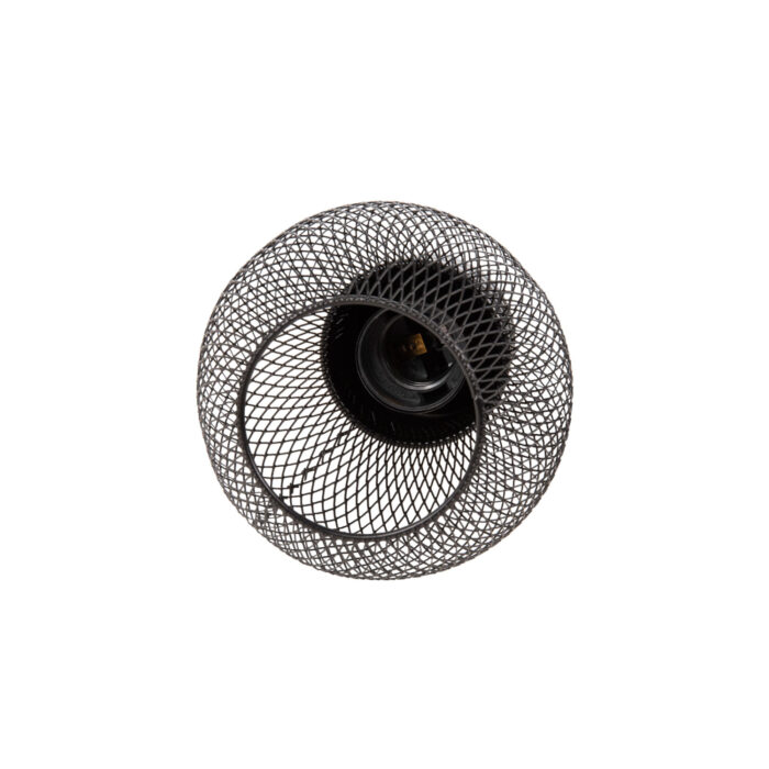 CEILING PENDANT LAMP HM4171 BLACK METAL MESH CAP Φ13x125Hcm.