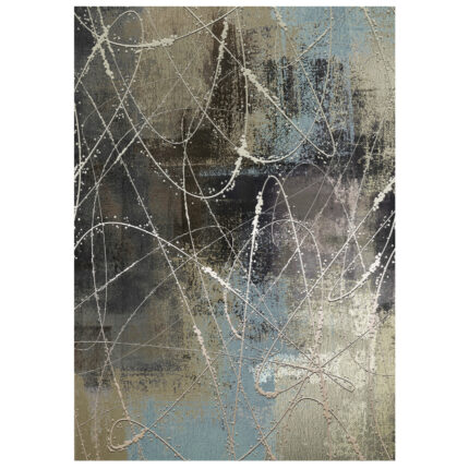 HM7675.22  160X230cm, carpet with random curves, FRINGES