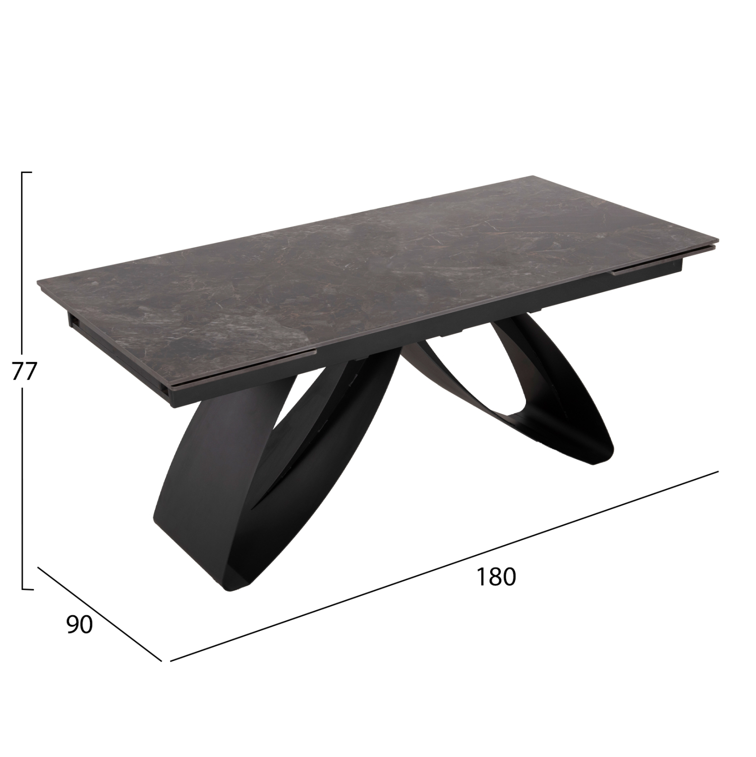 DINING TABLE TEGATT HM9850.02 CERAMIC TOP EXTENDABLE-BLACK