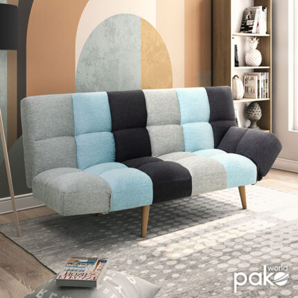 Sofa-bed 3-seater Freddo pakoworld with colorful fabric 182x81x84cm