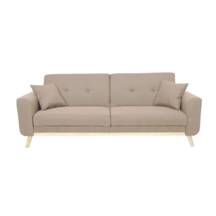 Carmelo sofa bed - pakoworld beige-brown fabric 214x80x86 cm