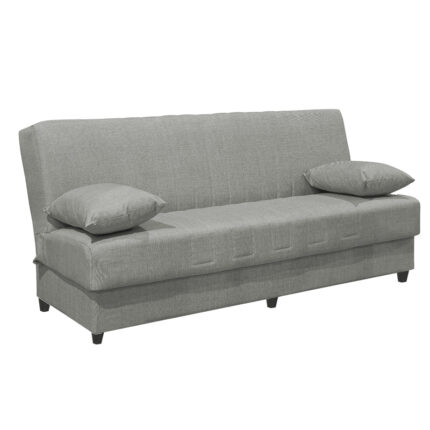 Romina three-seater sofa-bed with storage space pakoworld light gray fabric 190x75x85cm