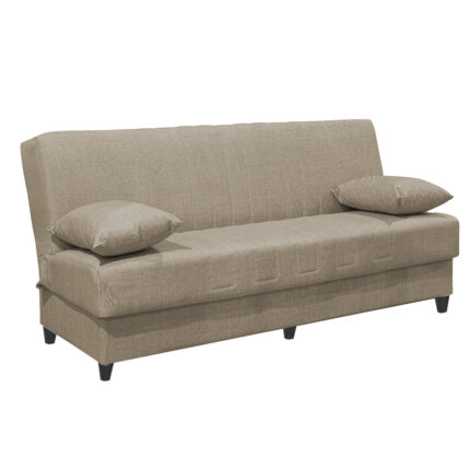 Romina three-seater sofa-bed with storage space pakoworld cream fabric 190x75x85cm
