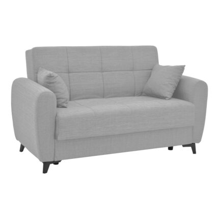 Sofa-bed with storage two-seater Lincoln pakoworld light gray fabric 165x75x85cm