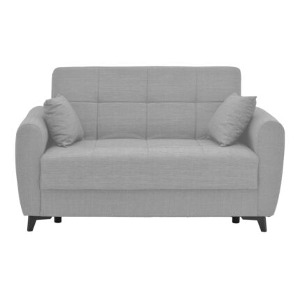 Sofa-bed with storage two-seater Lincoln pakoworld light gray fabric 165x75x85cm
