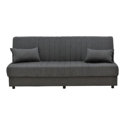 Romina three-seater sofa-bed with storage space pakoworld anthracite fabric 190x75x85cm