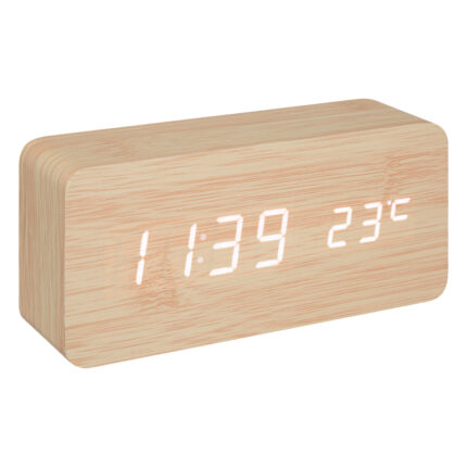 Table clock Gamiel pakoworld natural color mdf 15x4x7cm