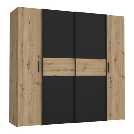 Wardrobe Bekerk pakoworld black-oak melamine 200x61.5x190.5cm