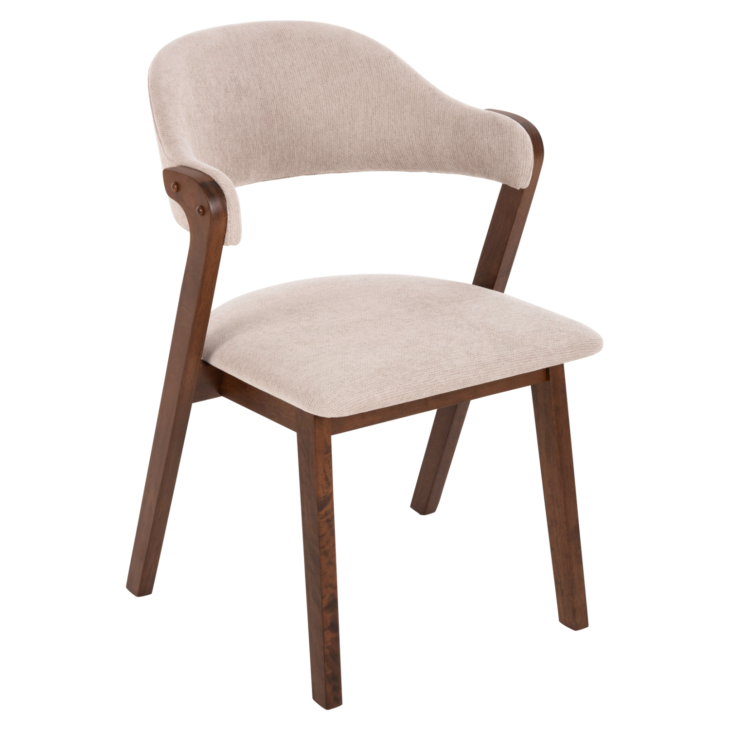 DINING CHAIR RIDER HM9734.02 RUBBERWOOD IN WALNUT COLOR-ECRU