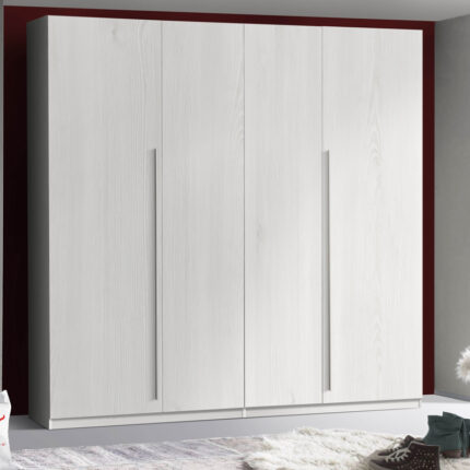 Manestile pakoworld melamine four-leaf wardrobe in beige shade 227.5x59x212.9cm
