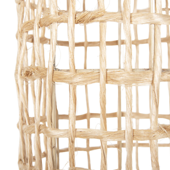 CEILING PENDANT OBLONG CYLINDRICAL CAP ABACA FIBERS IN NATURAL Φ21x43-120Hcm.HM7768