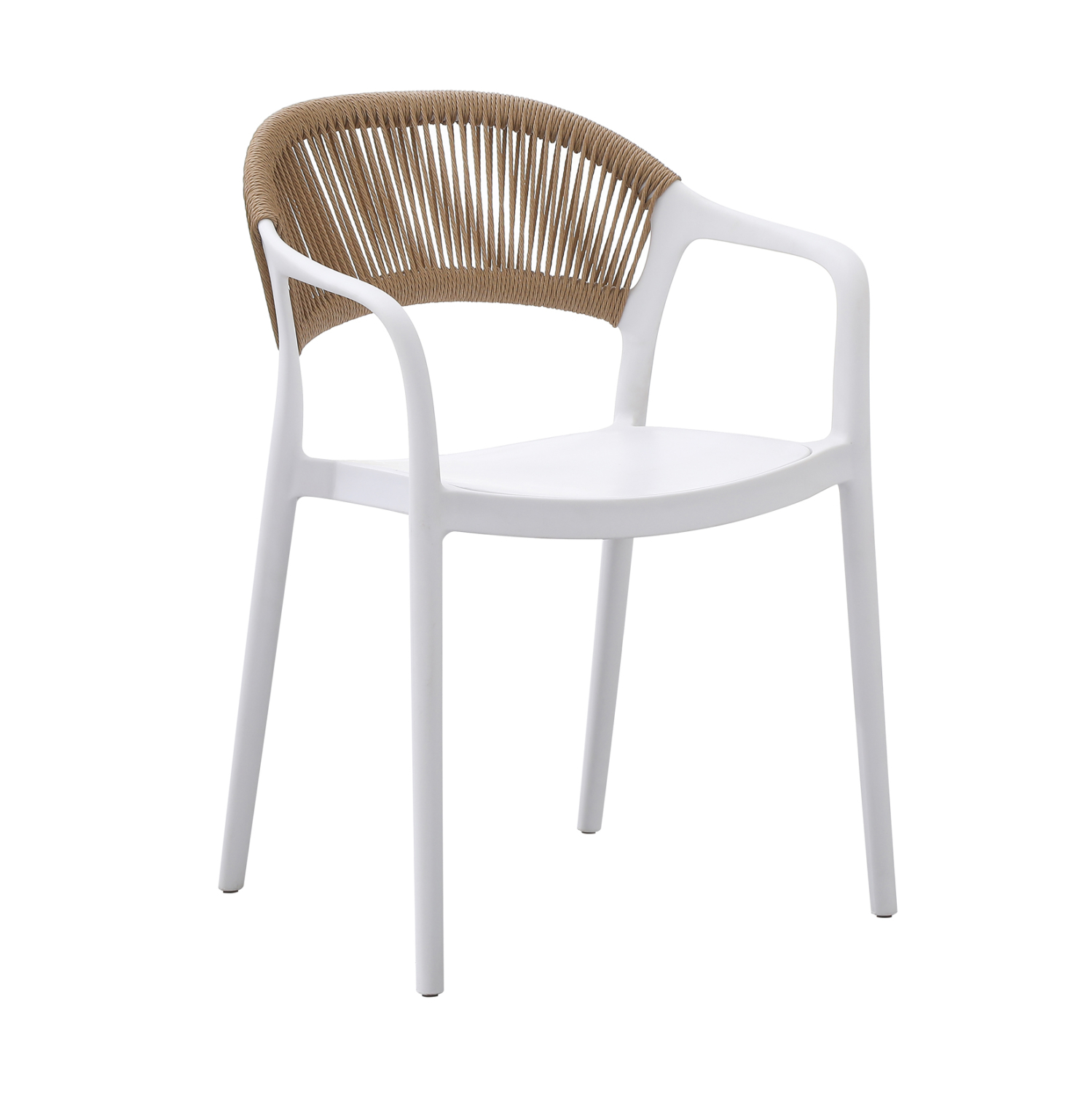 ARMCHAIR POLYPROPYLENE EVA WHITE WITH BEIGE PP ROPE