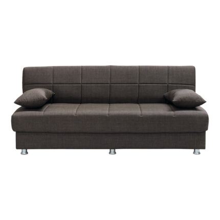 Romina pakoworld 3-seater sofa-bed with storage brown fabric 180x83x79cm