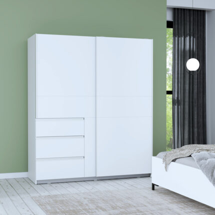 2-door ardrobe Gotion pakoworld white melamine 200x61x200.5cm