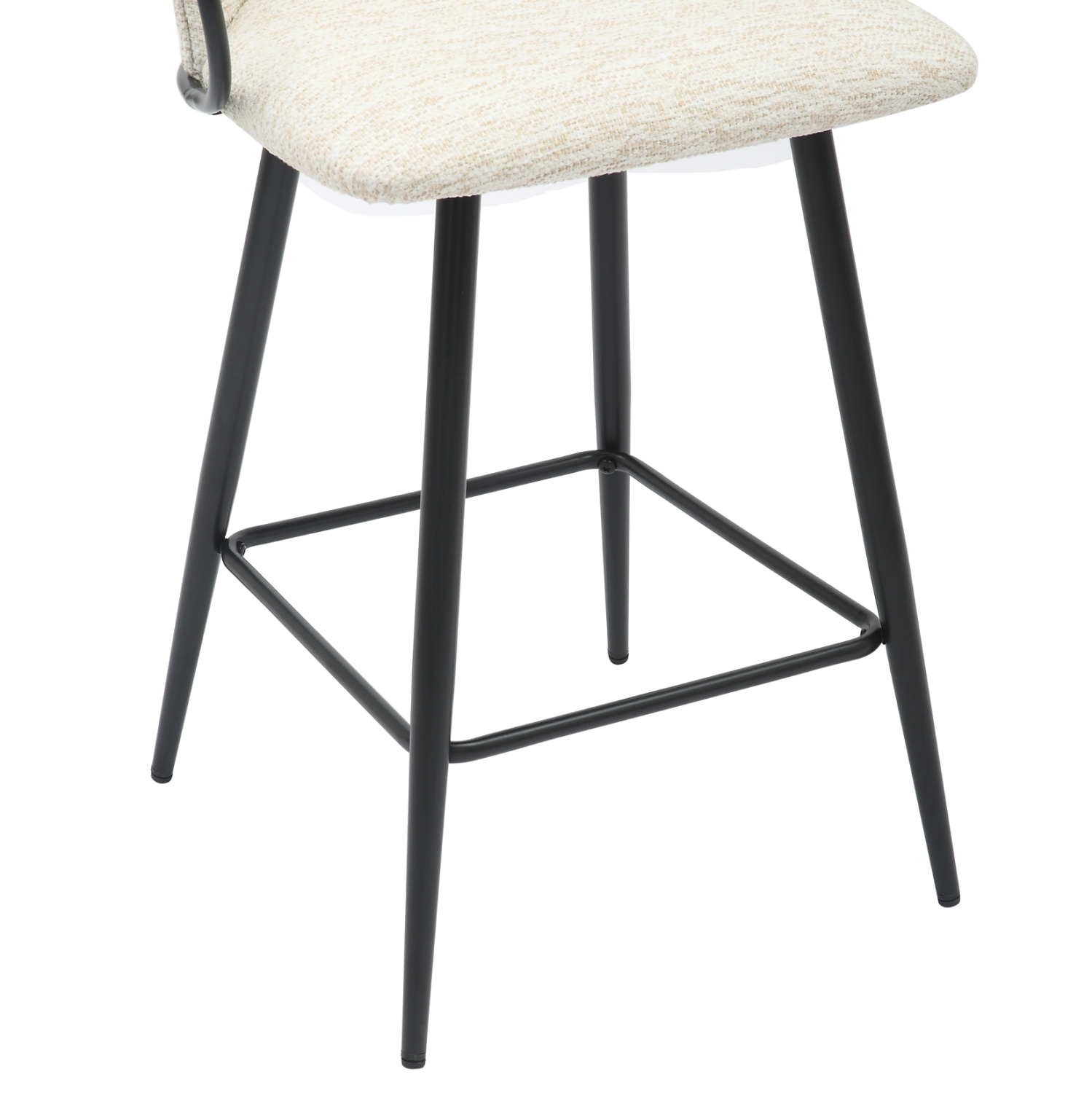 BAR STOOL MED.HEIGHT NEBOR HM9986.02 BLACK METAL FRAME-ECRU