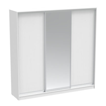 Aparador I pakoworld two-leaf sliding wardrobe with mirror in white color 240x60x240cm