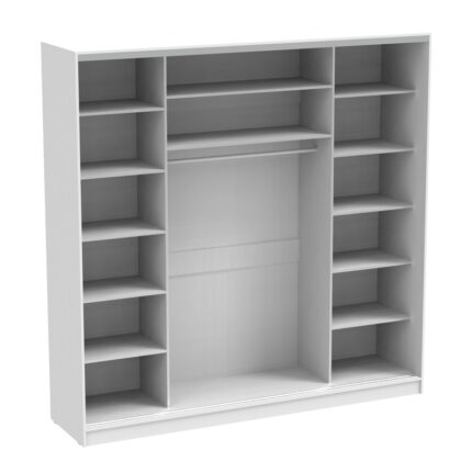 Aparador I pakoworld two-leaf sliding wardrobe with mirror in white color 240x60x240cm