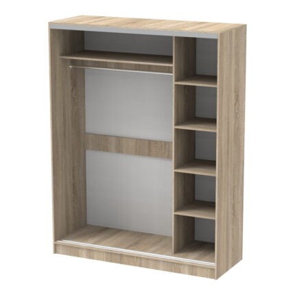 Korredor I pakoworld two-leaf sliding wardrobe with mirror in sonoma color 160x60x220cm