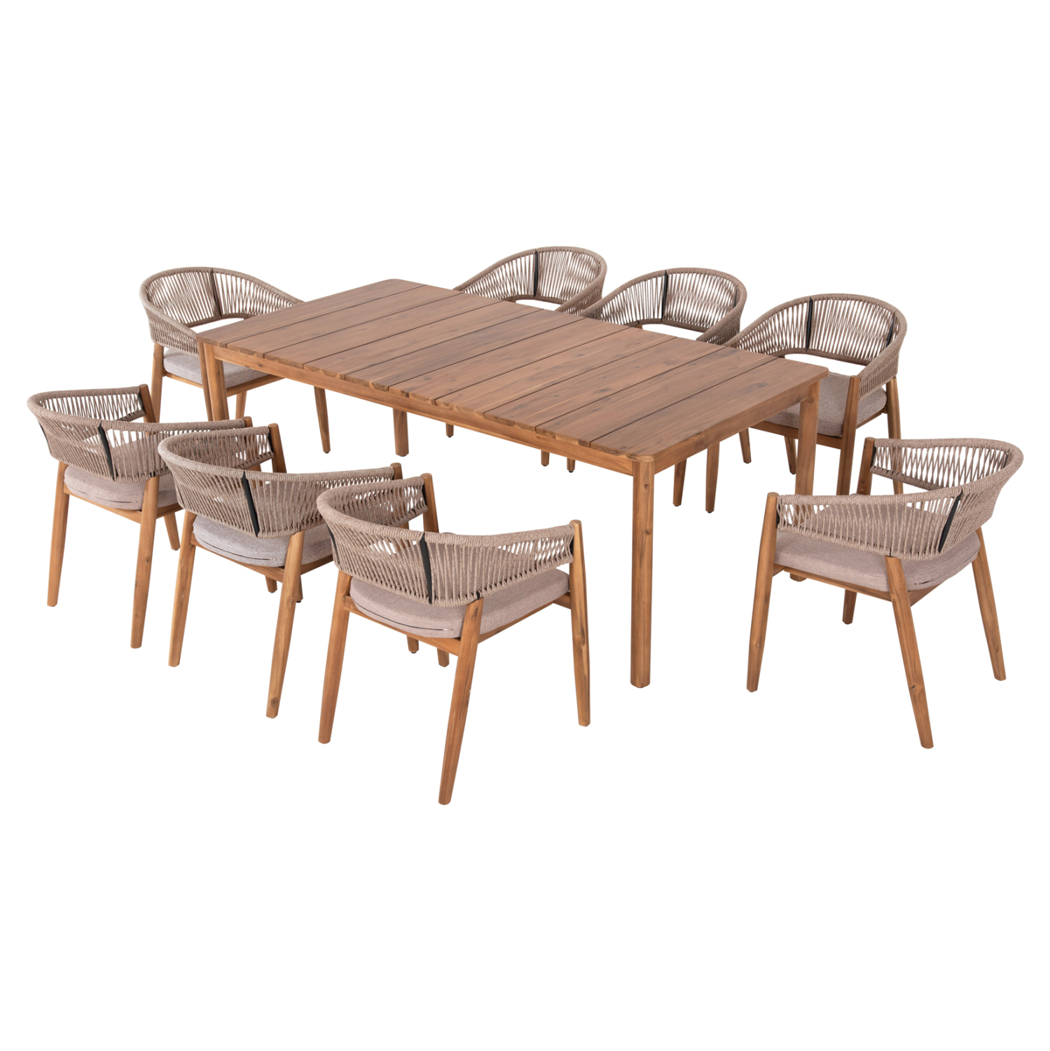 OUTDOOR DINING SET 9PCS NAVANT TABLE WITH DINING