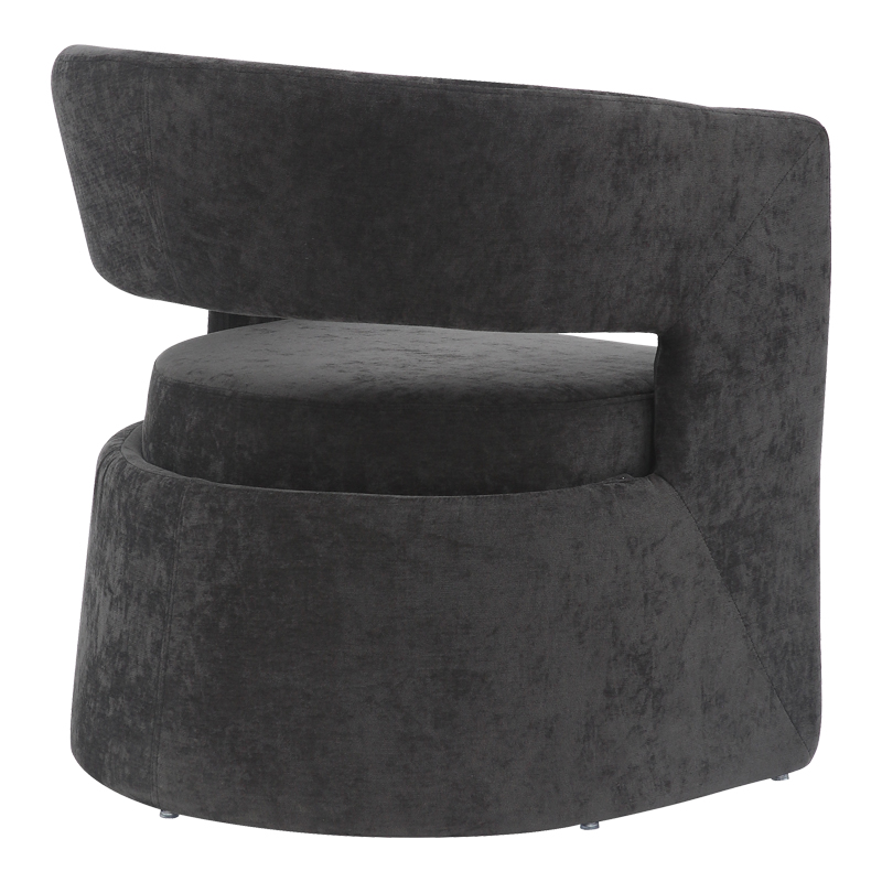 Armchair Leicy pakoworld fabric in black shade 69x63x76.5cm