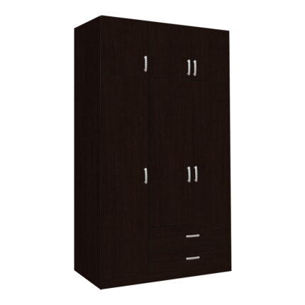 Three-leaf wardrobe with drawers Royal pakoworld in wenge shade 150x58x230cm