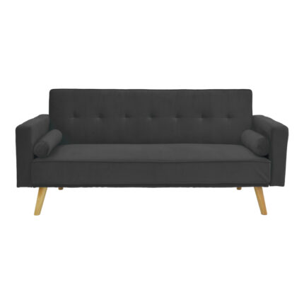 Sofa-bed Success pakoworld 3-seater velvet in anthracite shade 190x80x84cm