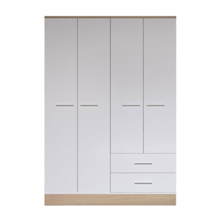 Harmony pakoworld four-door wardrobe in oak-white shade 137x52x198cm