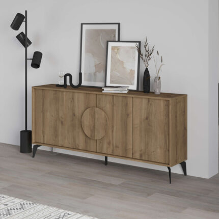 Buffet Gora pakoworld in light walnut color 180x35.6x82cm