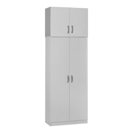 2 door wardrope and cabinet Zelia pakoworld in white color 79x42x240cm