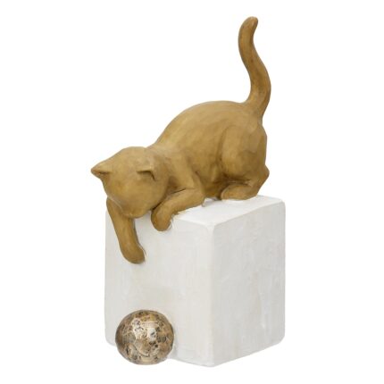 FIGURINE, CAT, "CHARLIE", POLYRESIN, BROWN, PU 4, L. 7,5 CM, W. 11 CM, H. 18,5 CM