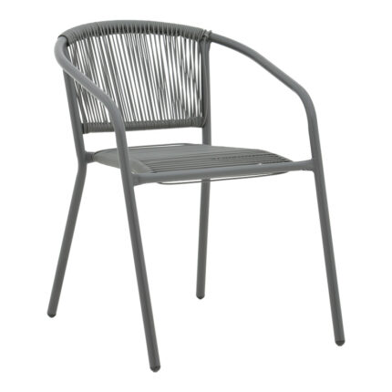 Dining table Watson-Lindaria pakoworld set of 3 pieces anthracite metal-glass Φ60x70cm