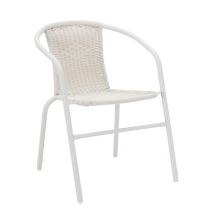 Watson-Obbi dining table pakoworld white metal-glass 70x70x70cm