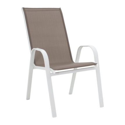 Watson-Calan dining table pakoworld white metal-glass 70x70x70cm