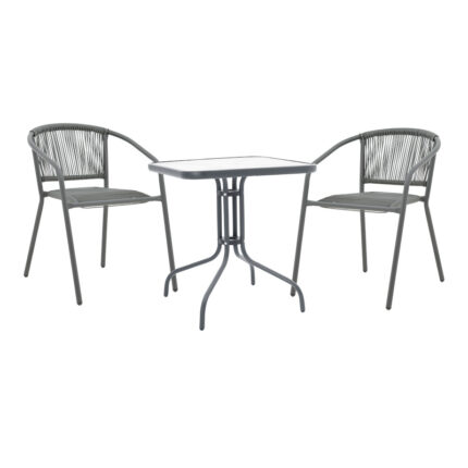 Watson-Lindaria pakoworld dining table anthracite metal-glass 70x70x70cm